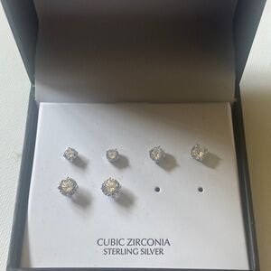 Giani Bernini Sterling Silver Cubic Zirconia Stud Earrings Set